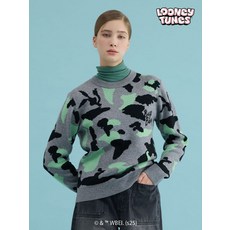 디즈니골프 여성 골프 니트 가디건 퍼포먼스 기본 활동코디 스팍스여성 벅스버니 울캐시 카모플라쥬 라운드 스웨터 HP4LKT045DH5510459