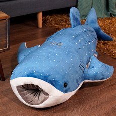 고래상어인형 고래인형 동물 크기별 티류으스 상어 쿠션 애착 파란색, 75cm, 1개, 2. 블루