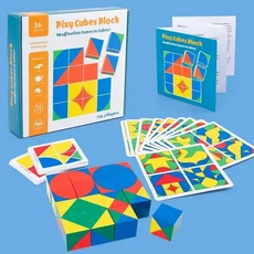 나무 어린이 교육 장난감 큐브 공간 사고 빌딩 블록 지능 개발 선물, 01 1set