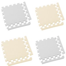 新生活家 2cm厚防護巧拼地墊-莫蘭迪五色任選32x32x2cm (48片)隨貨贈嬰兒中性洗衣精1000ml, 1個, 莫蘭迪灰+莫蘭迪卡其 (共48片)