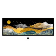 森活小飾 鹿與景 裝飾畫 台灣製造, A款-白框,120*40CM, 白框
