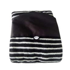 條紋衝浪更衣浴巾斗篷 - 海灘快速換裝、吸水保暖、時尚有型, 黑白