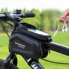 루멘 신상자전거 프레임 휴대폰 거치대 방수 수납 가방 핸드폰 핸들 가방, 1개, 블랙