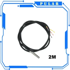 DS18B20 온도 센서 모듈 키트 방수 100CM 디지털 센서 케이블 Arduino 용 스테인레스 스틸 프로브 터미널 어댑터 전자 부품 액세서리 소스, 2M DS18b20 Cable