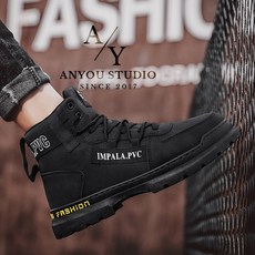 ANYOU 남성 군화 두꺼운 밑창 군화 하이탑 마틴 부츠 작업화 군화 키높이 군화 등산화