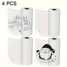 2/4/8 롤 투명 자체 접착 감열지 포켓/미니 프린터용 57mm 광택 라벨 Universal Fit 고대비 인쇄, 05 4 Rolls