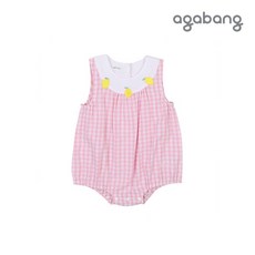 아가방 란레몬체크바디수트 모자 PINK 01Q32795558