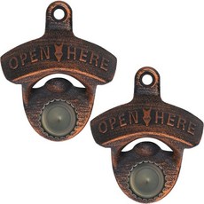 Jumiok 자석 벽걸이 맥주병따개 나사 병뚜껑따개 안에 들어있는 자석이 내장된 스테인레스 에이징 구리, Aged Copper, Aged Copper