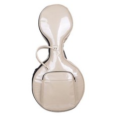 中阮背包新款加棉加厚漆皮中阮樂器雙背包琴套便攜琴包 樂器包 琵琶包 雙肩背琵琶袋, 米白色贈撥片+1弦, 1個