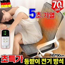 등받이 의자 전기 방석 1인용 일체형 의자 온열 방석 쿠션 사무용 의자 쇼파 온열 전기 매트 탄소 열선 전자파없는 전기 장판, 45*90cm, 퍼플