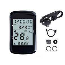 OFFBONDAGE 자전거 컴퓨터 무선 GPS 속도계 MTB 도로 사이클링 주행 거리계 USB 충전식 디지털 스톱워치, 하얀색