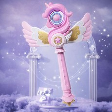 어린이 유니콘 마법봉 LED 발광 완구 사운드 음악 장난감 여아 생일 선물, 1개, 핑크