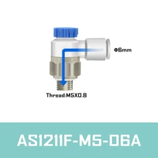 실린더 속도 제어 밸브용 공압 커플링 AS1201F-M5-04A, AS1211F-M5-06A, 1개