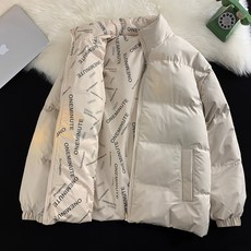 YioYcc 겨울 루즈핏 캐주얼 남녀공용 숏 패딩 양면 착용 투컬러 커플 패딩룩