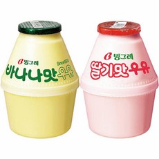 빙그레 단지우유 바나나우유 딸기우유 반반, 240ml, 24개