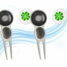 Myartte 마이아트 골프공 마킹 골프 메탈 디봇 수리 도구 24.5mm 볼 마커 포함 2개 PG