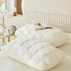 솜느 모던그리드 사계절 숙면 베개, 1개, 아이보리