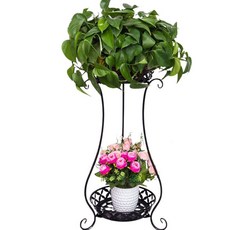 JINGHENG 화분 진열대 선반대 빅사이즈, 75CM블랙