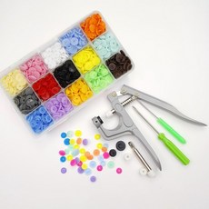 똑딱이 티 단추 15컬러 150세트 기구 세트, 1개, 상세페이지 참조