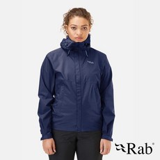 伊凱文戶外 Rab Downpour Eco Jacket 女款輕量防風防水連帽外套-深墨藍
