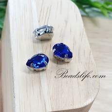 물방울 모양 글라스 캡보석 백금도금, 13*18mm(10개), 샤파이어, 1개