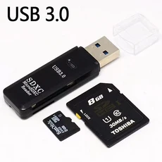 USB3.02.0 마이크로 SD 카드 리더기 5Gbps 2-in-1 리더기-USB 어댑터 SDXC MMC, 03 black 3.0