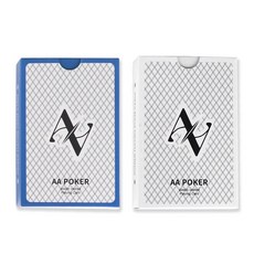 AA 포커 플레잉카드 텍사스 홀덤 카드 브릿지 사이즈 58 x 88 mm, 1개, 화이트+블루 2종세트, 1개