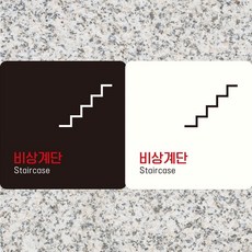 SEV 비상계단 Staircase1 부착형 정사각안내판 18x18cm, 블랙