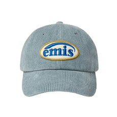 Emis 字母Logo燈芯絨帽 灰藍色