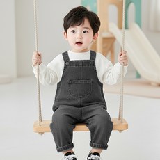 몽실이 베이직 청멜빵바지