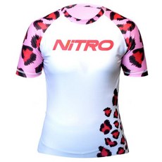 Nitro Fight Wear - 여성용 BJJ 래쉬가드 핑크 반소매 브라질 주짓수 그래플링 여성용 레오파드 프린트. L118644