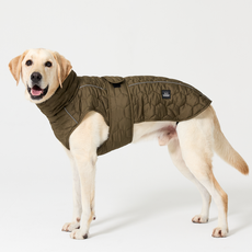 펫스맘 강아지 패딩 조끼 대형견 중형견 누빔 벨크로 겨울옷, 1개, 카키