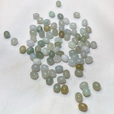 君遇 翡翠糯冰種馬卡龍露露通散珠 5.8mm 手作DIY串珠材料, 1個