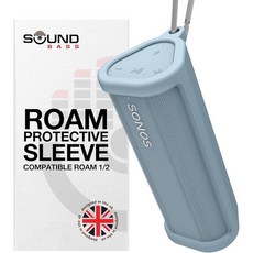 Sonos Roam(Original Roam 1) 및 SL용 Sound Bass 헤비 듀티 보호 실리콘 휴대용 케이스 | 루나 화이트 이 커버/슬리브로 무선 블루투스 스피커를, Blue, 블루