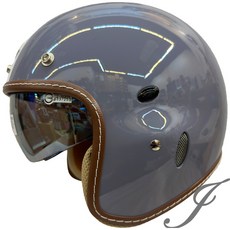 MTS GP-5 237 飛行騎士帽 內藏墨片 3/4安全帽 藍灰, 1個, XL(59-60cm), XL(59-60cm)