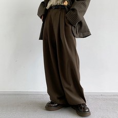 스몰더 남자 밴딩 핀턱 와이드 슬랙스