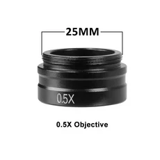 YIZHAN 0.5X 현미경 보조 렌즈 25mm Barlow 대물 C 마운트 줌 설치 직경 도구, 01 0.5X Objective