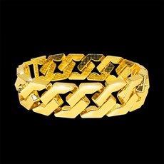 18k압축도금 남성 남자 팔찌 2cm 넓이 유광디자인세공 헤비육각체인