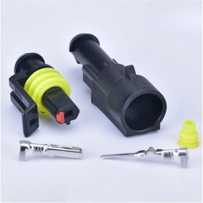 5세트 1핀 AMP 타이코 슈퍼 실드 전기 와이어 자동차 커넥터 수컷과 암컷 방수 플러그 키트 2820791 2821031, 남성 및 여성