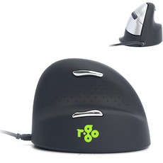R-Go HE 공학적 마우스 브크 소웨어 포함 USB-C 유선USB-A 컨버터 수직 디자인 손목 터널 무음 클릭 지정 버튼 WindowsMac OS 블랙실버 호환