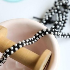 고급 진주 레이스 메쉬 네트 장식 카라 의류 장식용, 1개, 블랙 쉬어 화이트 비즈