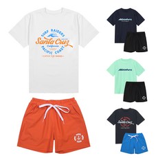 [에스티홀리데이] 주니어 아동 반팔 래쉬가드 보드숏 세트 S23-514 비치웨어 생존수영