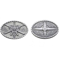 깨진 토큰 바바리안 실버 판타지 코인 35mm 메탈 노벨티 코스프레 및 TTRPG 게임 피스 10개, 깨진 토큰 바바리안 실버 판타지 코인 35mm 메탈 노