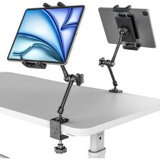 Kolasels 태블릿마운트 태블릿스탠드 탭고정 iPad용 금속 태블릿 스탠드 홀더 접을 수 있는 팔 책상 주방 캐비닛 아래 리빙 카페 오피스 호환되는 iPad 미니 에어 프로, Kolasels 태블릿마운트 태블릿스탠드 탭고정 iPa