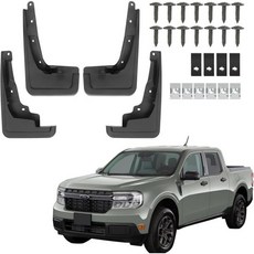 쉐보레 트랙스 20242025용 머드 플랩 스플래시 가드 | 드릴링 필요 없음 굽힐 수 있는 전면 및 후면 4피스 세트 자동차 액세서리, for Ford MAVERICK 2022-2025