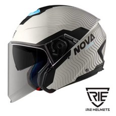 iRiE 3/4安全帽 NOVA 3.0 Reset BL11 消光淺奶灰/淺藍, 淺奶灰