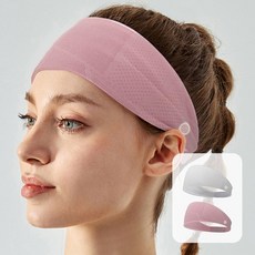 스포믹스 쿨매쉬 와이드 스포츠 헤어밴드, 1세트, 핑크+화이트