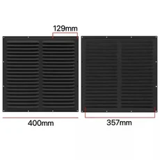 알루미늄 통풍루버 방범창 블라인드 에어벤트 그릴 환기 커버 금속 창문 사각형 환기구 벌레망 합금 난방 냉방 환기판, 13)400x400mm Black