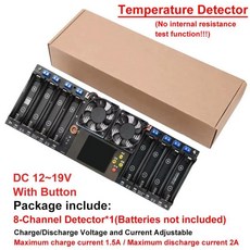 채널 용량 테스터 모듈 내부 저항 플러그 전원 어댑터, 1개, 3. DC12-19V Temperature
