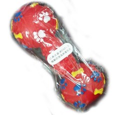 汪喵小舖 狗狗專區 中小型犬圓頭啞鈴啾啾玩具 TT053 聲響互動玩具 顏色隨機, 1個